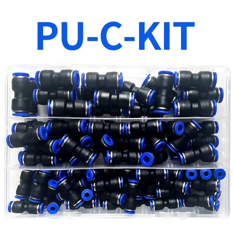 Boxed Pneumatic Fitting Straight Push Plastic Connector 4/6/8/10/12mm Trachea Connector PU Air Hose Tube PU4 PU6 PU8 PU10 PU12