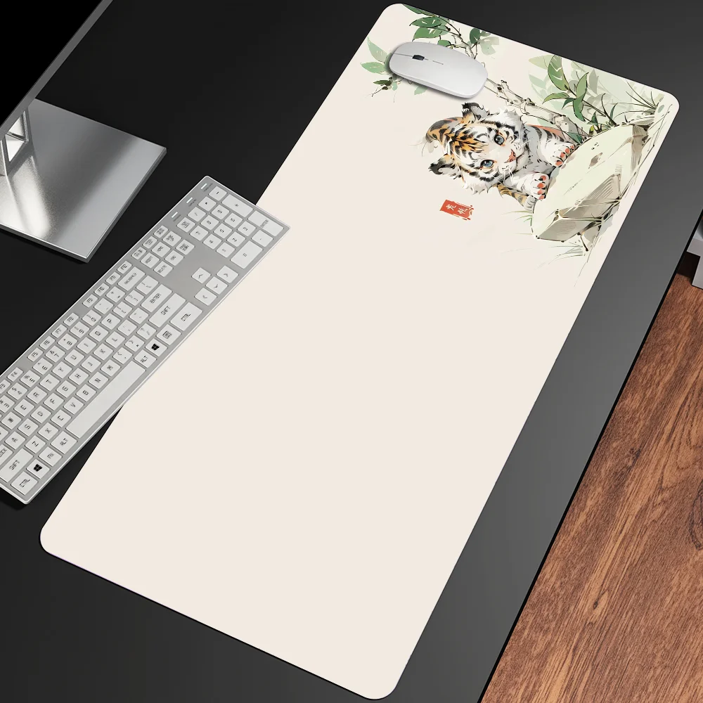 Chinese Ink Style Cat XXL Size Non-slip Wear-resistant for Desk Mat Laptop Office tablepad Gaming Mousepad Notebook Keyboard Pad