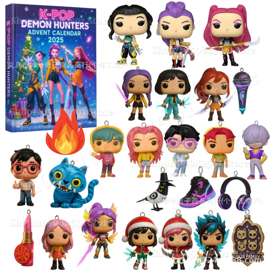 Nouveau calendrier de l'Avent Kpop Demon Hunters K Pop Demon Hunters Rumi Mira Zoey Tiger, compte à rebours de noël, calendrier de l'avent, cadeau 24 jours