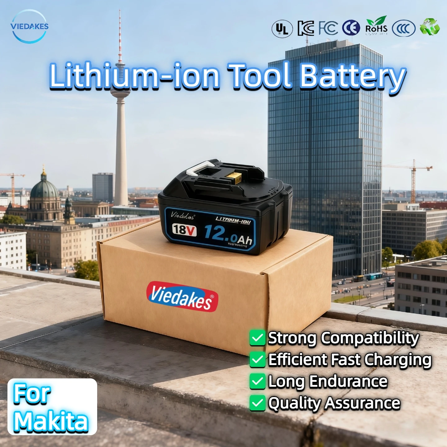 

Original for Makita battery, 18V 6.0Ah rechargeable battery, replacing Makita BL1830BL1840BL1850BL1860B, power tool battery