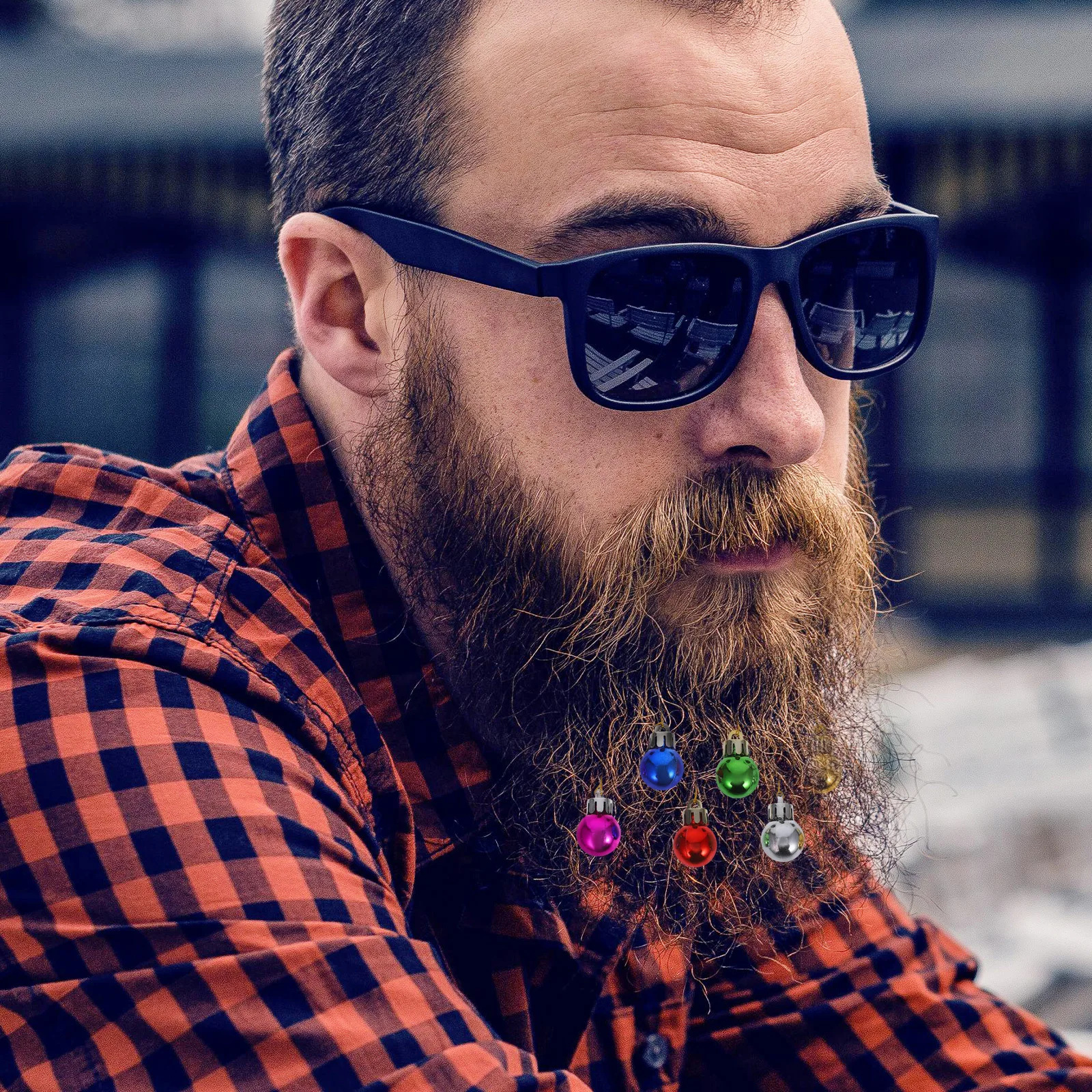 12Pcs Christmas Whisker Clips for Men Bright Beard Ornaments Clip Perfect Holiday Party Wedding Decoration Supplies