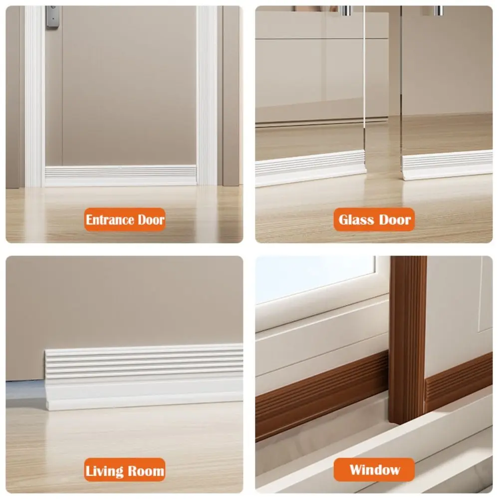 100cm Door Bottom Sealing Strip Self-adhesive Living Room Soundproof Strip Door Draft Stopper Draught Excluder Insect Prevention