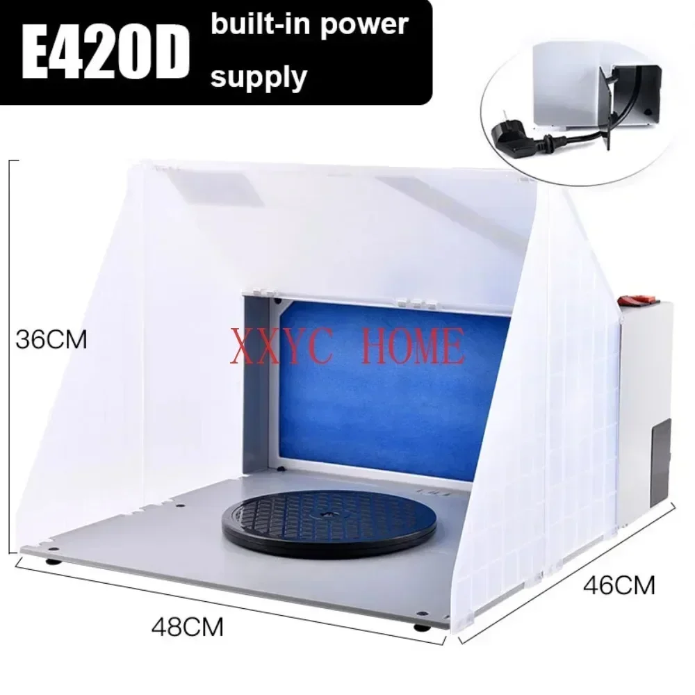 Painting Booth 220V Airbrush Paint Spray Booth Exhaust Fan Model Craft Hobby DIY with LED Powerful Exhaust Fans Woodiness