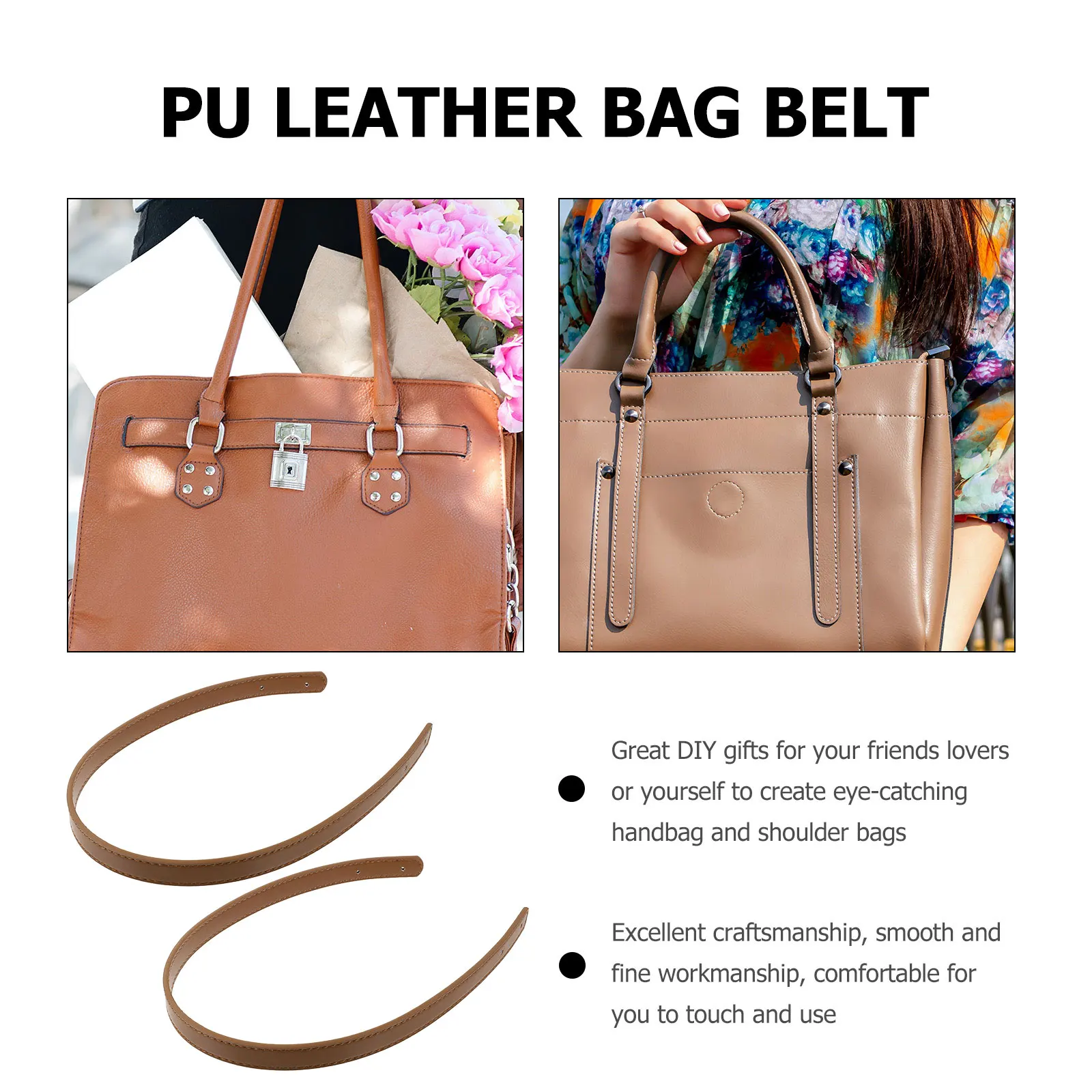 2 Set Blue Strap Replacement Durable Shoulder Straps H Repair Accessories Bag Supplies PU Material Long Lasting