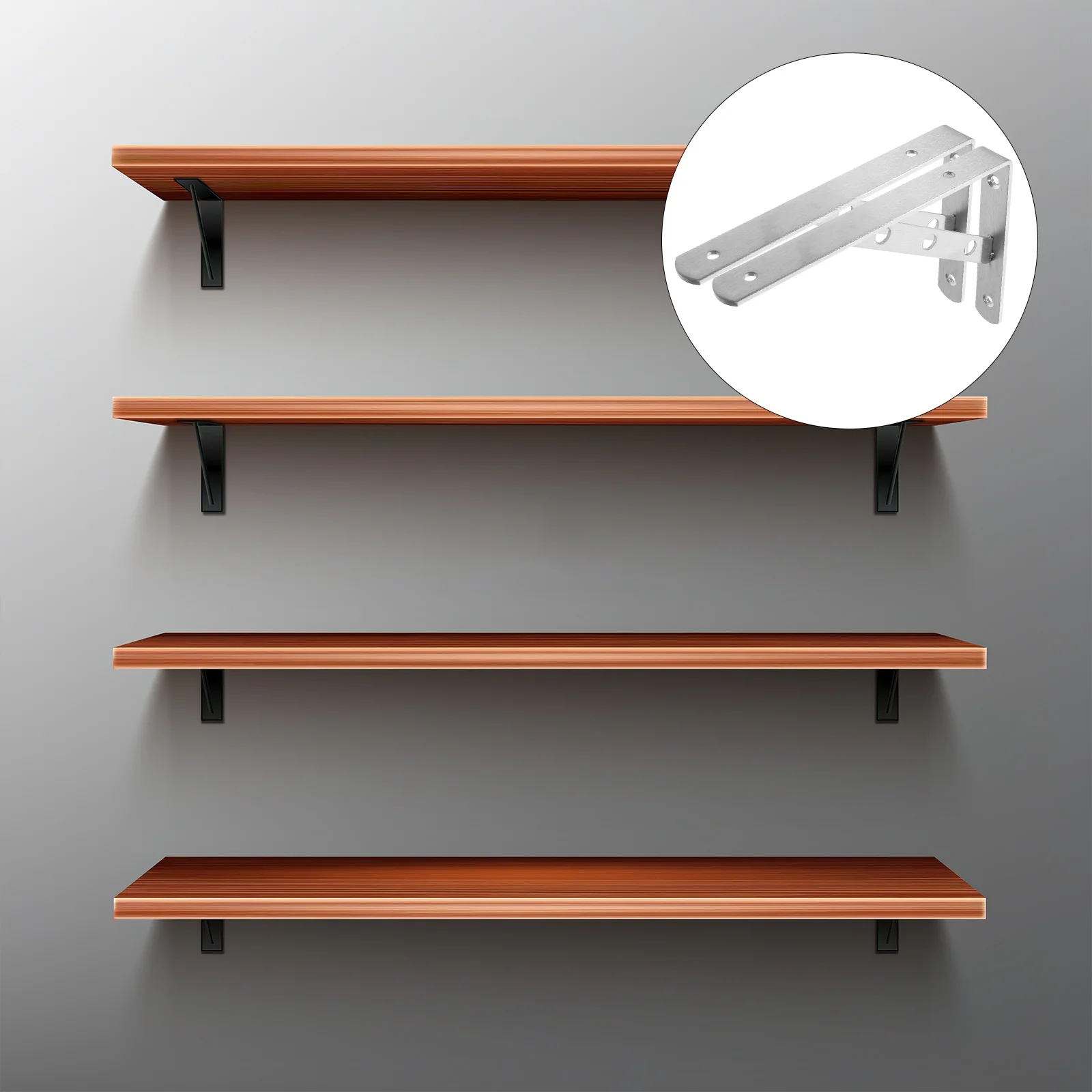 

2Pcs Stainless Steel Corner Shelf Brackets Heavy Duty Floating Shelf Mounting Bracket Wall Brackets for Wood Shelves Durable