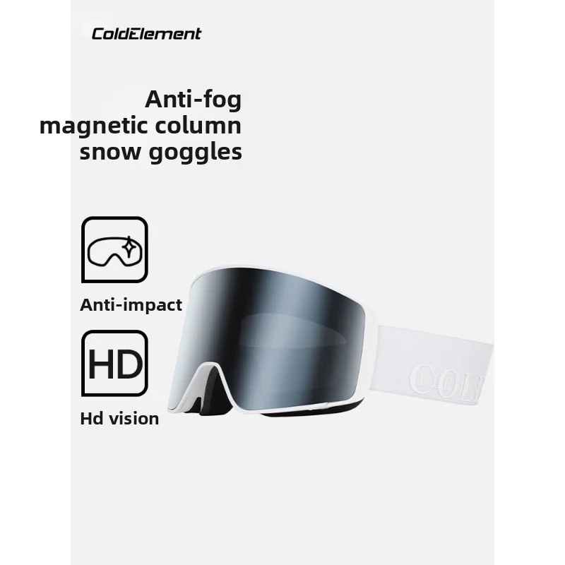 Coldelement Cylindrical Ski Goggles for Snowboard & Ski - Anti-Fog, Myopia Compatible, Unisex, Clear Vision Eyewear for Winter