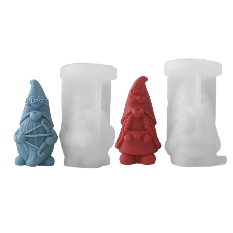 Dwarf  Silicone Mold High Quality Valentine's Day Series DIY Candle Plaster Ornament Mould Love Gnomes Handmade Soap Making