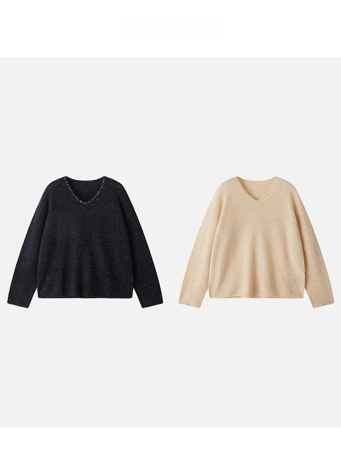 

JINGJING2025 New "Broken Star River" Double Color Camere Knitwear Sparkling Diamond Decoration High Quali Soft Chinese St...