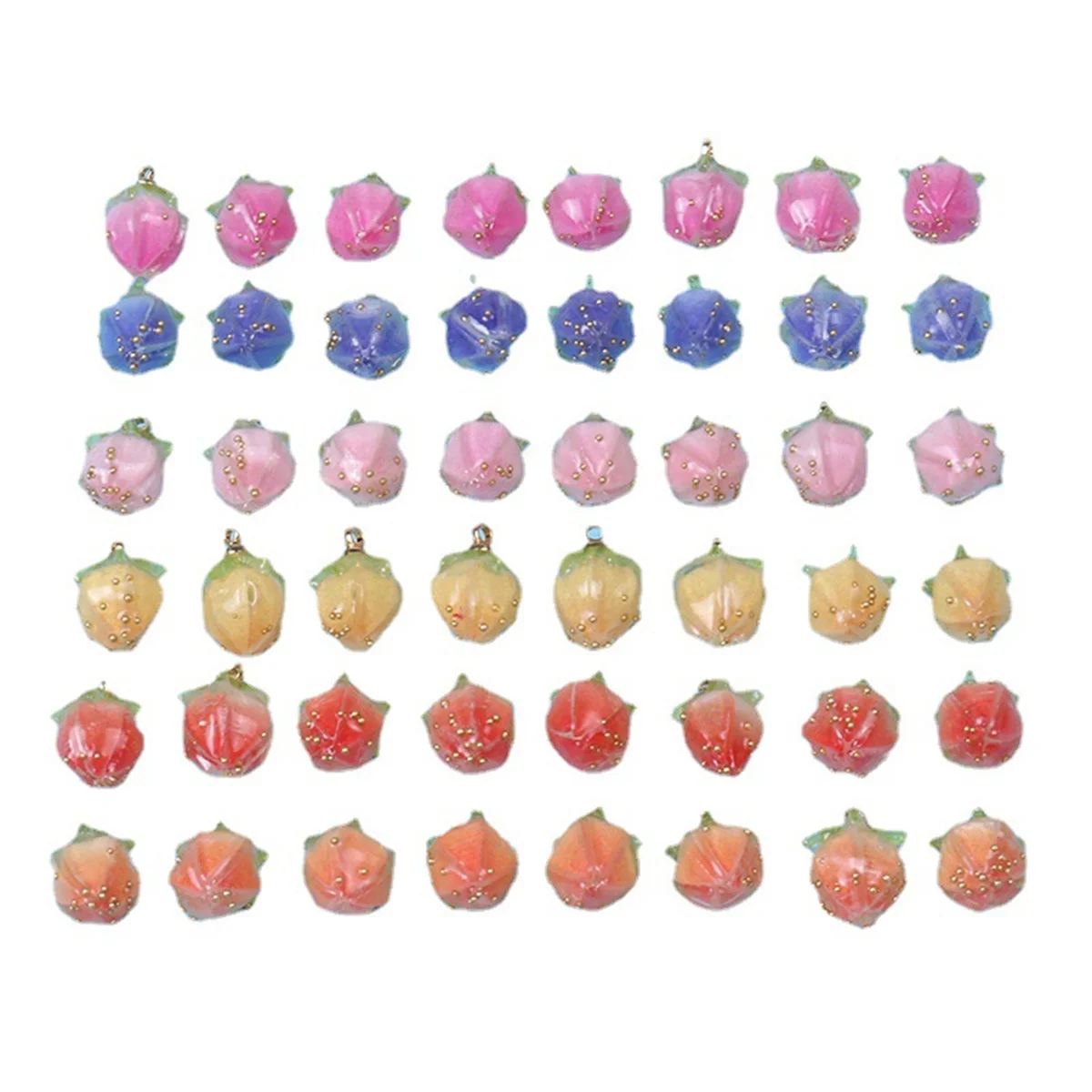 ZW41 Strawberry Resin Necklace Pendant Handmade Hairpin Bracelet Necklace Handmade Diy Material Earrings Jewelry Accessories