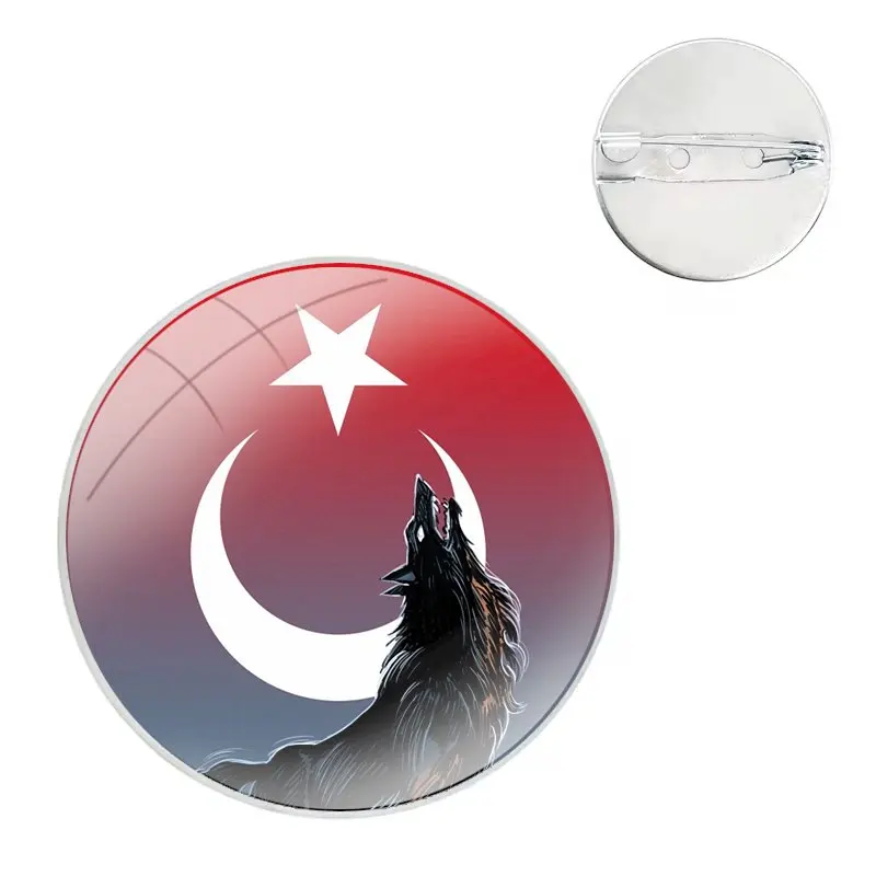 Emblema Broche Pin para Roupas e Mochila Decoração, Acessórios para Mochila, República da Turquia Bandeira, Presente