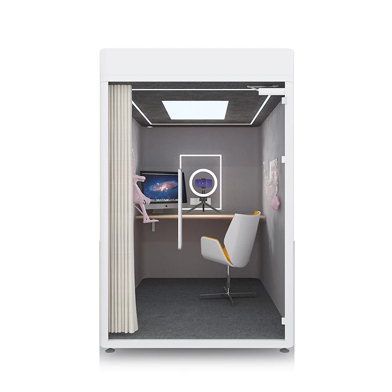 Futuristic Modern Sleep Cabinets Flat Pack Pod Acoustical Prefab Soundproof Office Phone Booth Aluminum for Hotels Airports for