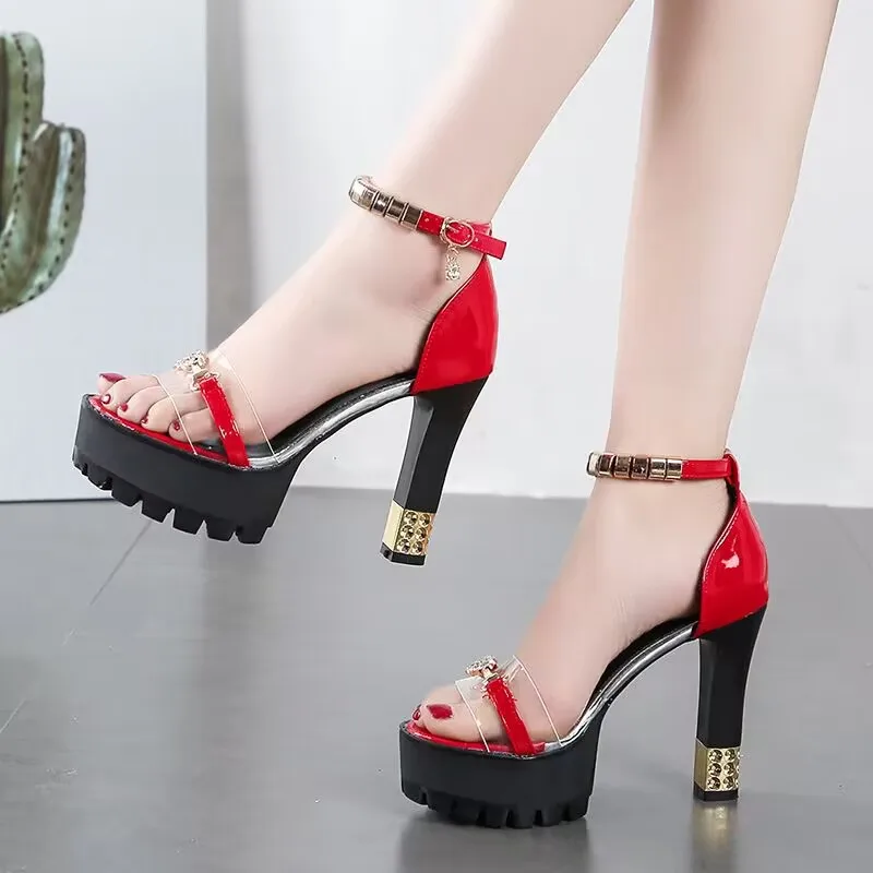 Zapatos de tacón superalto con estampado de serpiente para mujer, sandalias con punta abierta, cómodas y elegantes, para banquete y fiesta