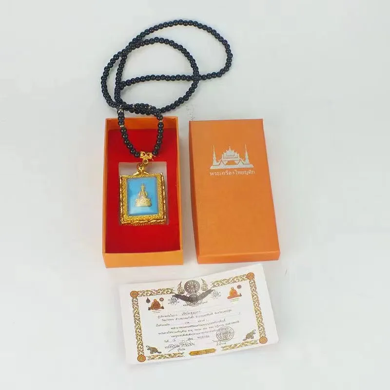 Consecrated Thai Amulet Chongdee Buddha Pendant from Luang Phor Ruei Temple Masked Buddha Four Faced Buddha Shell Included