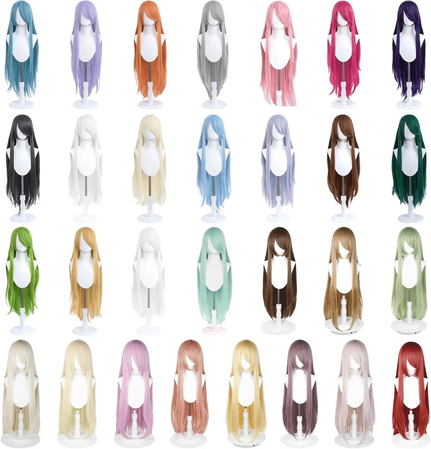 40 بوصة شعر طويل مستقيم أنيمي تأثيري مقاومة للحرارة شعر مستعار اصطناعي 35 ألوان اختياري مهرجان فستان الحفلات مطابقة الاستخدام