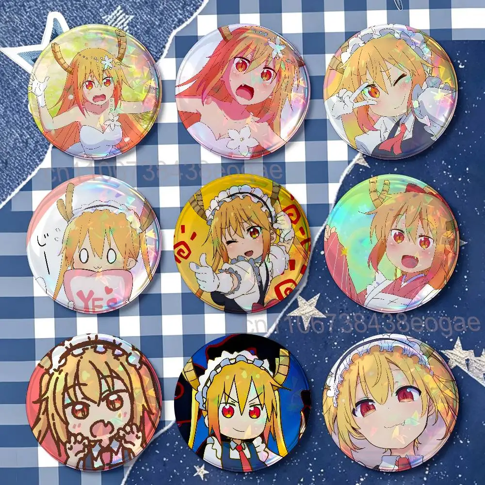 Miss K-Kobayashis Dragon Maid T-Tohru Badges Round Nijigen Otaku Culture IP peripheral products 58mm 44mm 32mm 75mm 25mm Mini