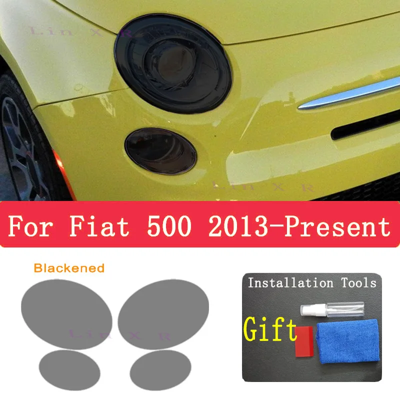 

For Fiat 500 2013 2014 Car Exterior Headlight Anti-scratch Front Lamp Transparent TPU Protective Film Accessories Sticker