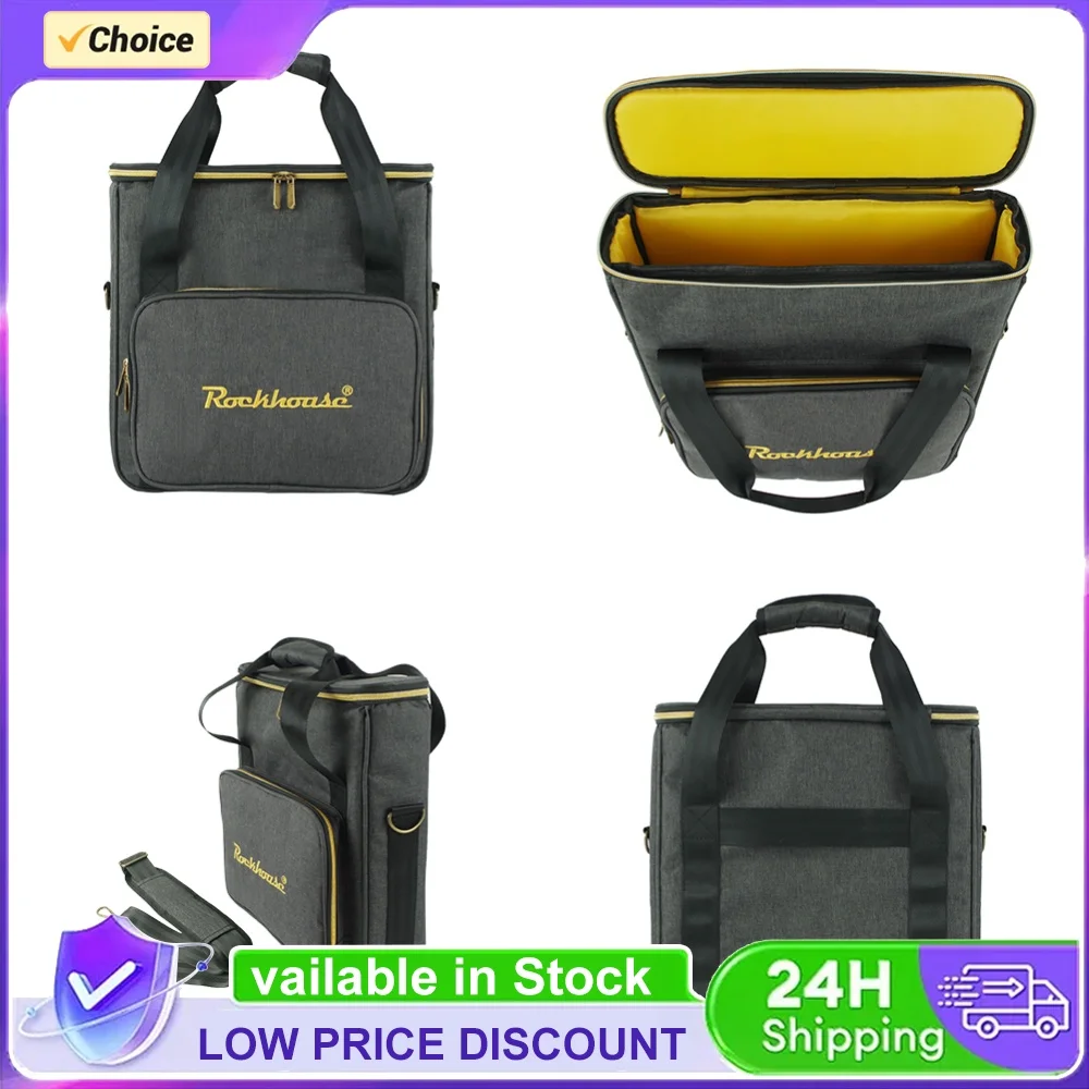 Vinyl Records Carrying Bag Large Capacity Waterproof Record Storage Bag Multi-Pocket Thicken Padded CD Bag for Music Lovers Gift