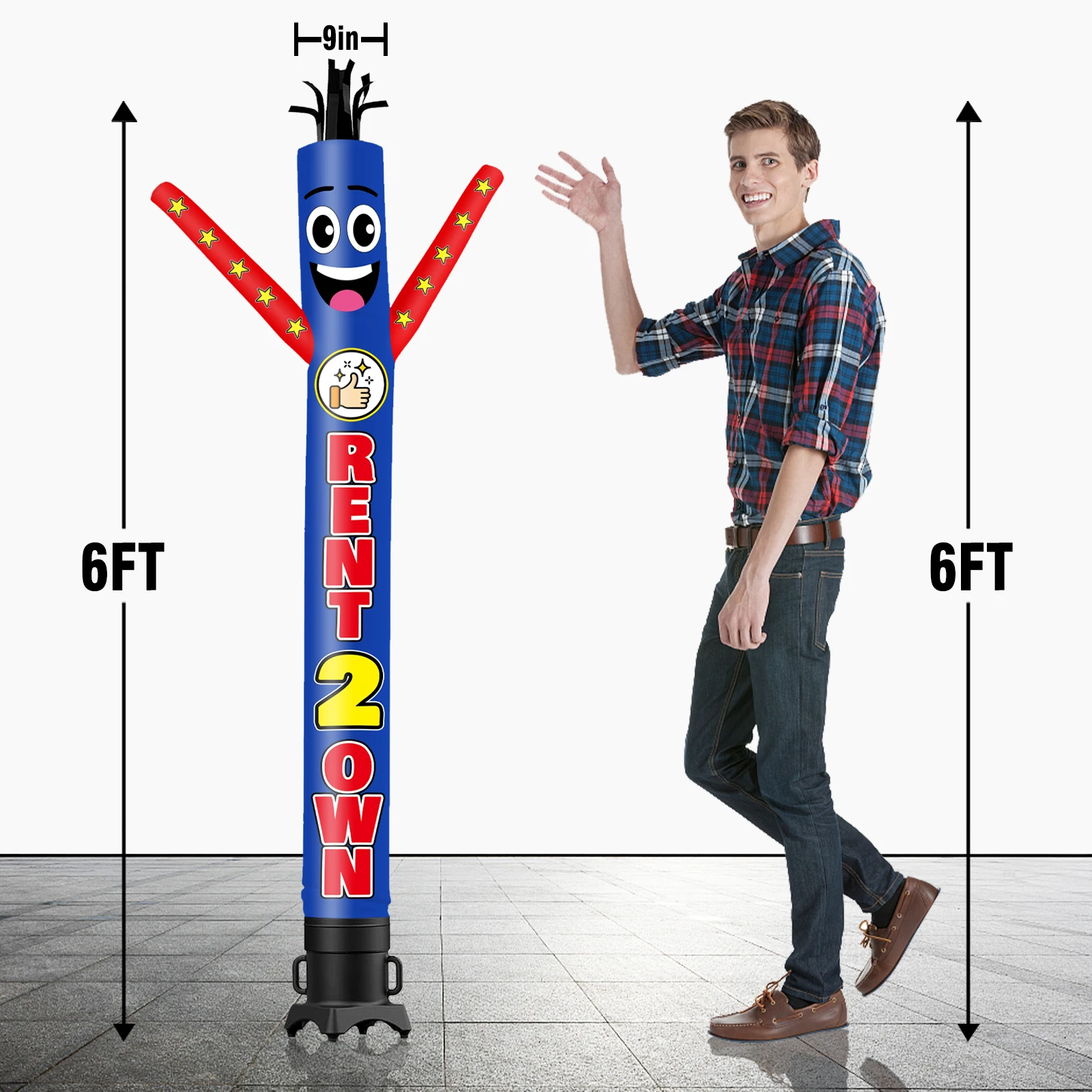 6/10/15/20FT Tall Inflatable Rent Dancing Guy for Outdoor Decoration Advertising(Blower Not Included)