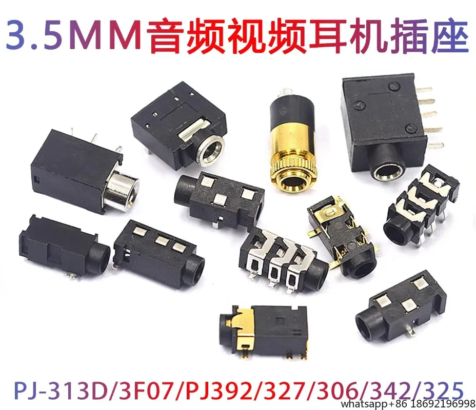 3.5MM Audio Video Headphone Socket 3.5 Female Socket Stereo Dual Channel 313D 3F07 PJ-392