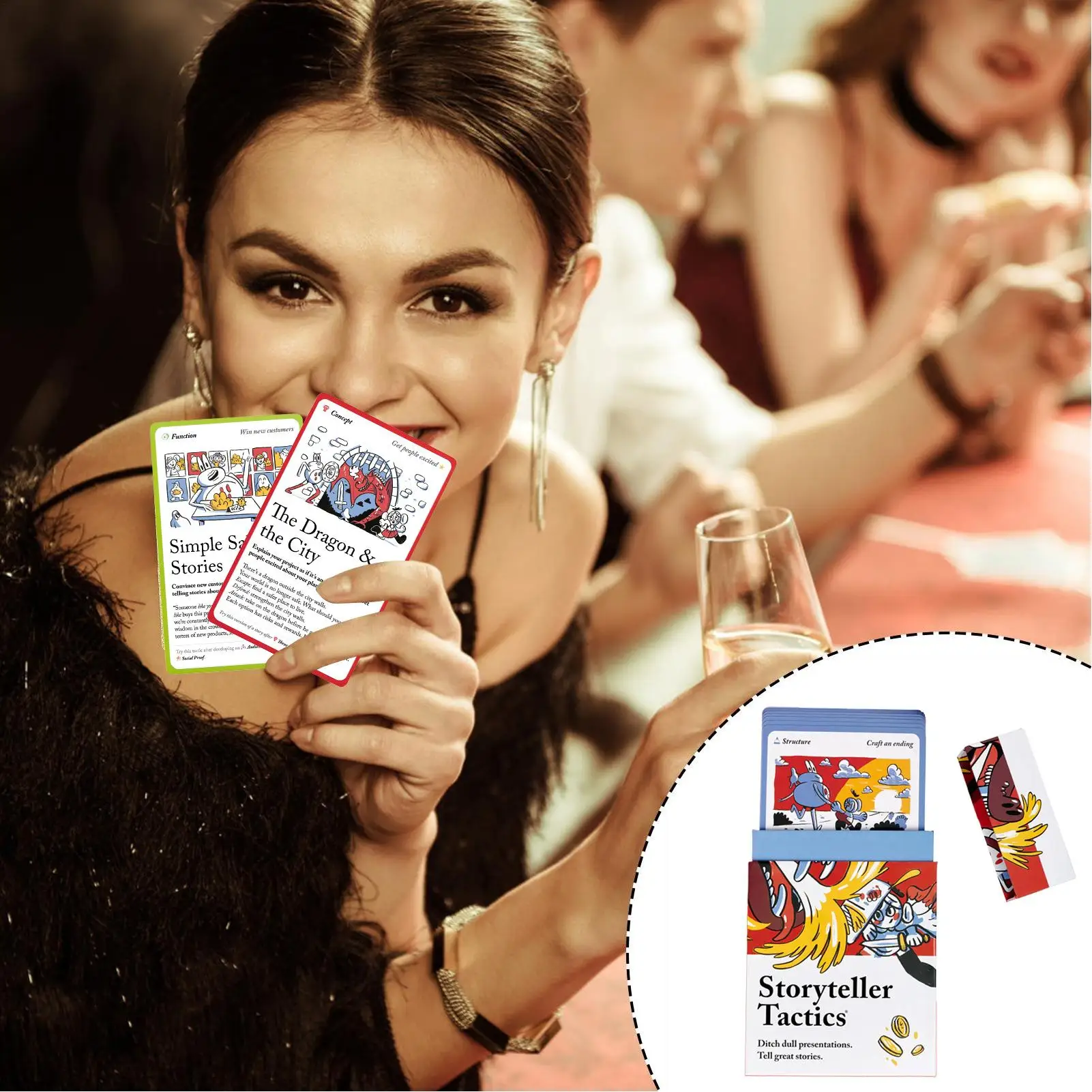 Storyteller Tattiche Mazzo di carte Giochi di carte Carte di persuasione Carte narrative creative 54 carte Tattiche di squadra Strumento aziendale