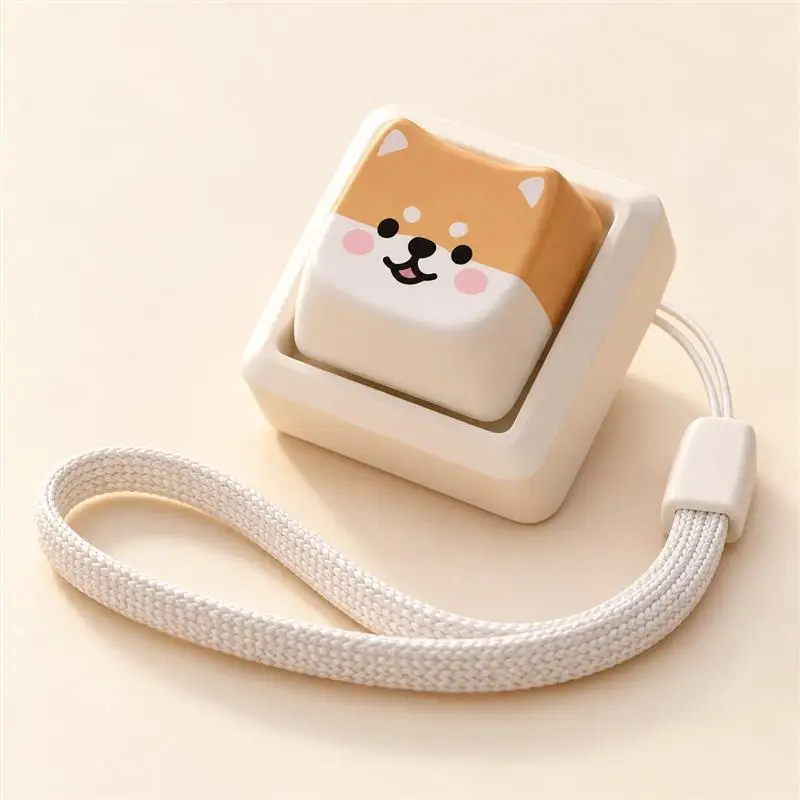 2/4/10PCS Kawaii Cat Tiger Dog Keycaps Thermal Sublimation Stress Relief Fidget Custom Detachable for Mechanical Keyboard