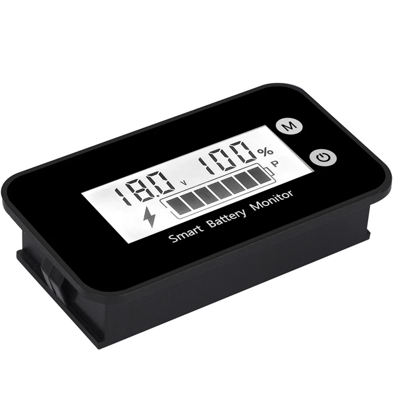 7-100V Smart Battery Monitor With Bracket, Digital Battery Capacity Tester Battery Voltage Temperature Monitor