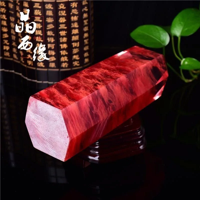 Natural Red Smelting Stone Quartz Crystal Point Wand