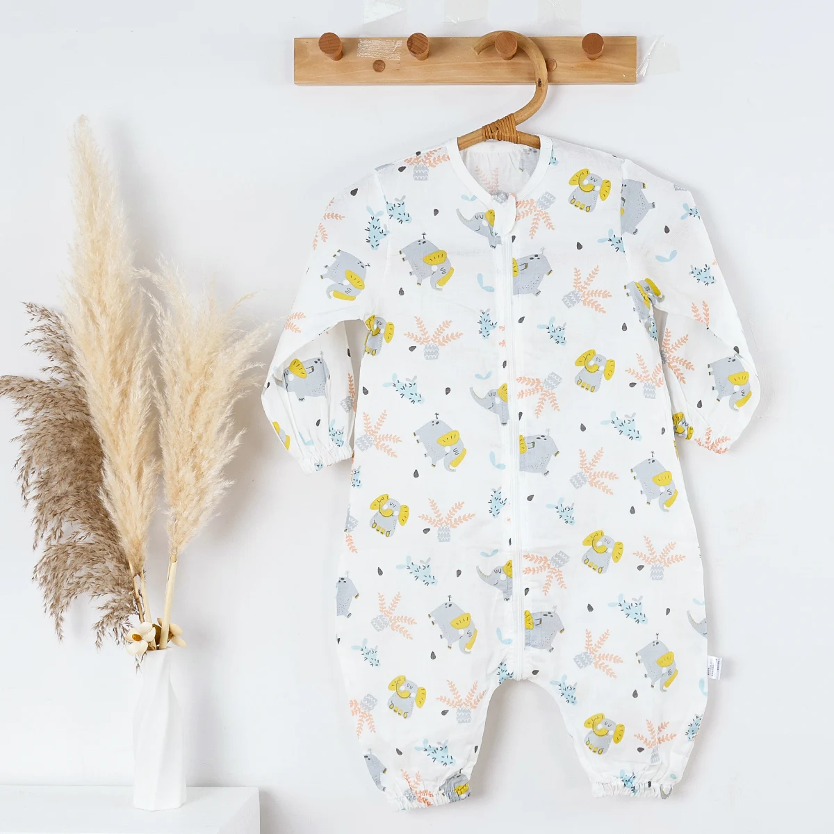 HappyFlute 0~6 Year Long Sleeve Summer Wear Pajamas Soft Muslin Cotton Breathable Baby Cloth Sleeping Bag