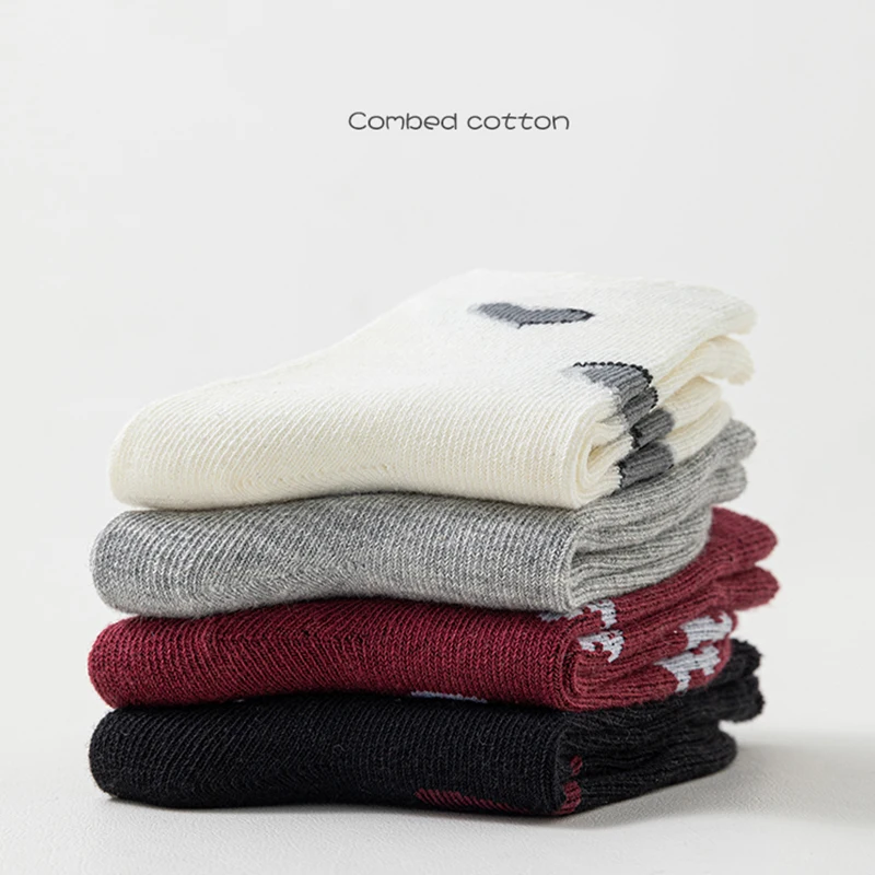 مجموعة من 4 أزواج من جوارب الكاحل للأطفال بربطة عنق لطيفة من القطن على الطراز الكوري جوارب فتاة الأميرة الحلوة #6