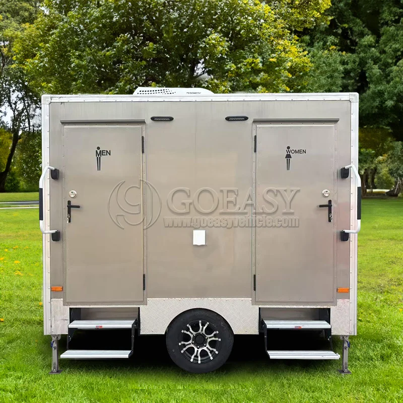

Портативный уличный прицеп для душа, прицеп для ванной комнаты, роскошный прицеп для туалета, персональная паровая душевая комната с сауной