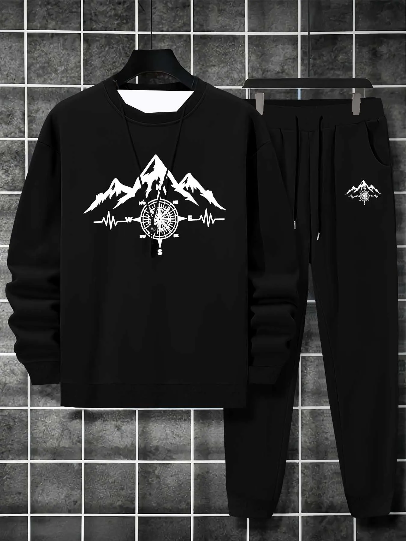 2025 Autumn/Winter New Y2K Men's Sports Set Simple 3D Printed Fashion Suitable for Men's Street Leisure Daily 2-piece Set