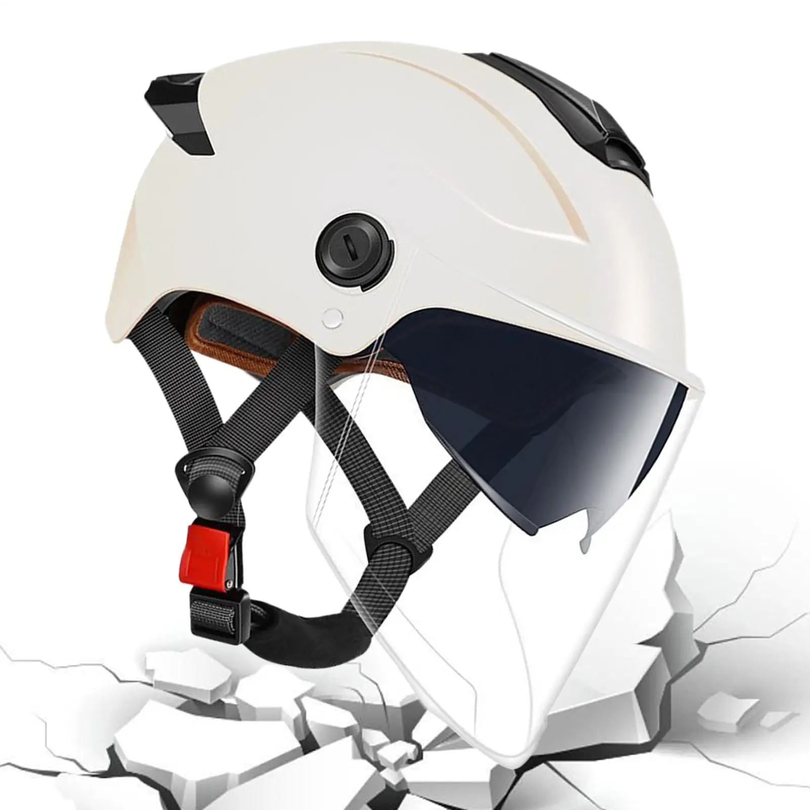 

Lightweight Motorcycle Helmet Open Face Motorcycle Helmet Breathable Protective Gear Double Visor For Men Women Riding Motorbike