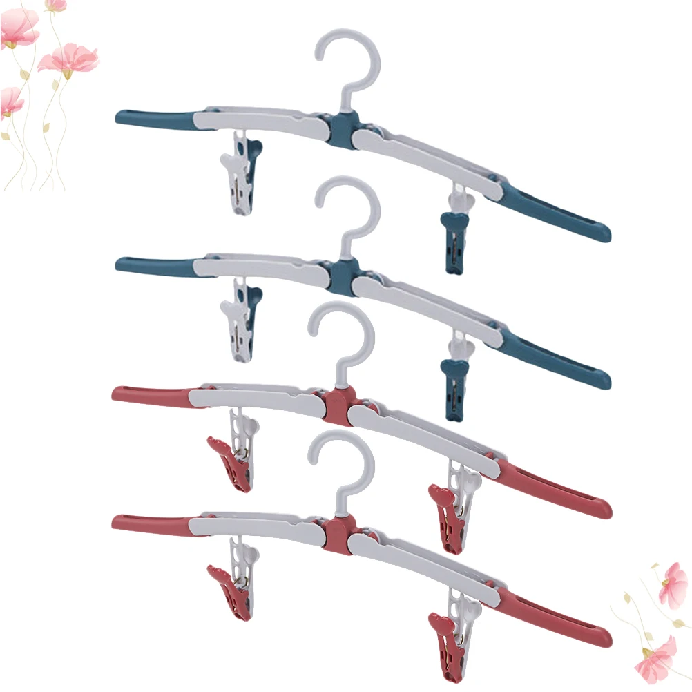 

4Pcs Foldable Hanger Clothes Drying Rack Collapsible Laundry Organizer Travel Portable Outdoor Socks Baby Clothes