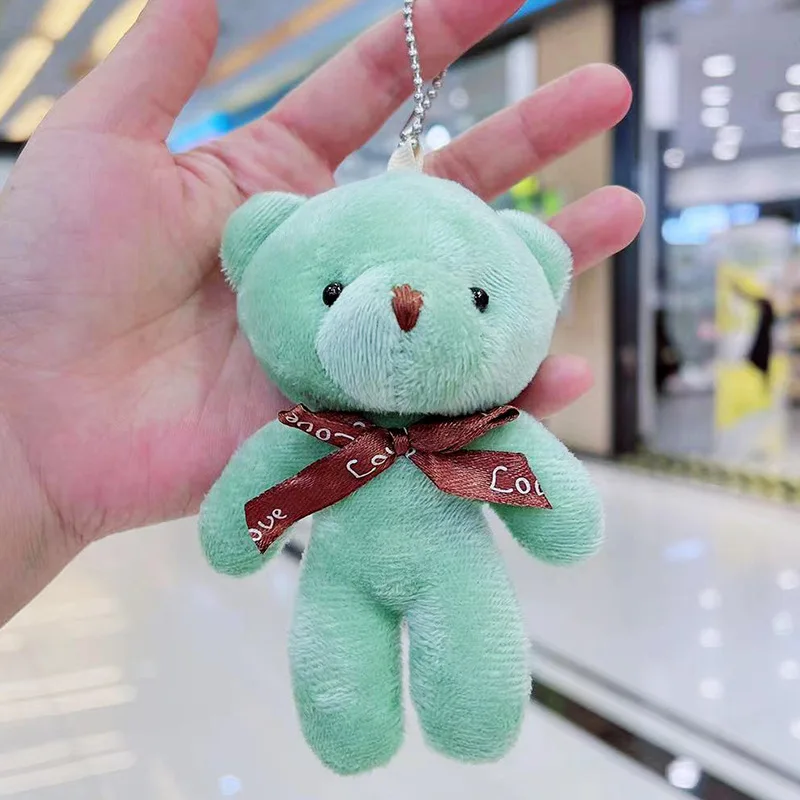 

1pcs 12CM Colour Cute Teddy Bear Plush Keychain Pendant Dolls Kids Cartoon Plush Bear Birthday Gifts Toys Wedding Party Decor