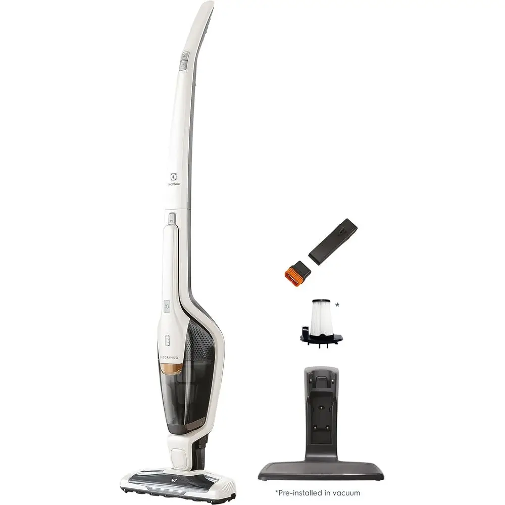 2-in-1 Cordless Vacuum Cleaner: High Suction, 180° Mobility, 48-Minute Battery, Dual Power Modes, Satin White