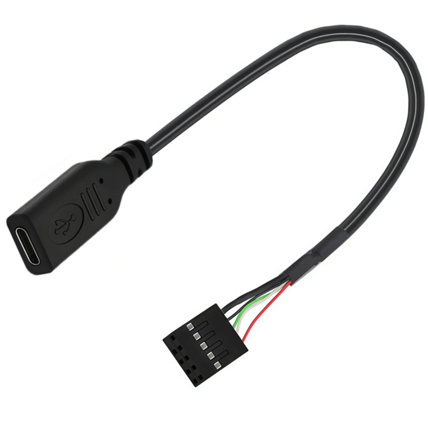 USB 2.0 9 Pin Header to USB C Adapter Motherboard Header USB 2.0 to  USBType C Female Cable for PC Case Modding 20cm