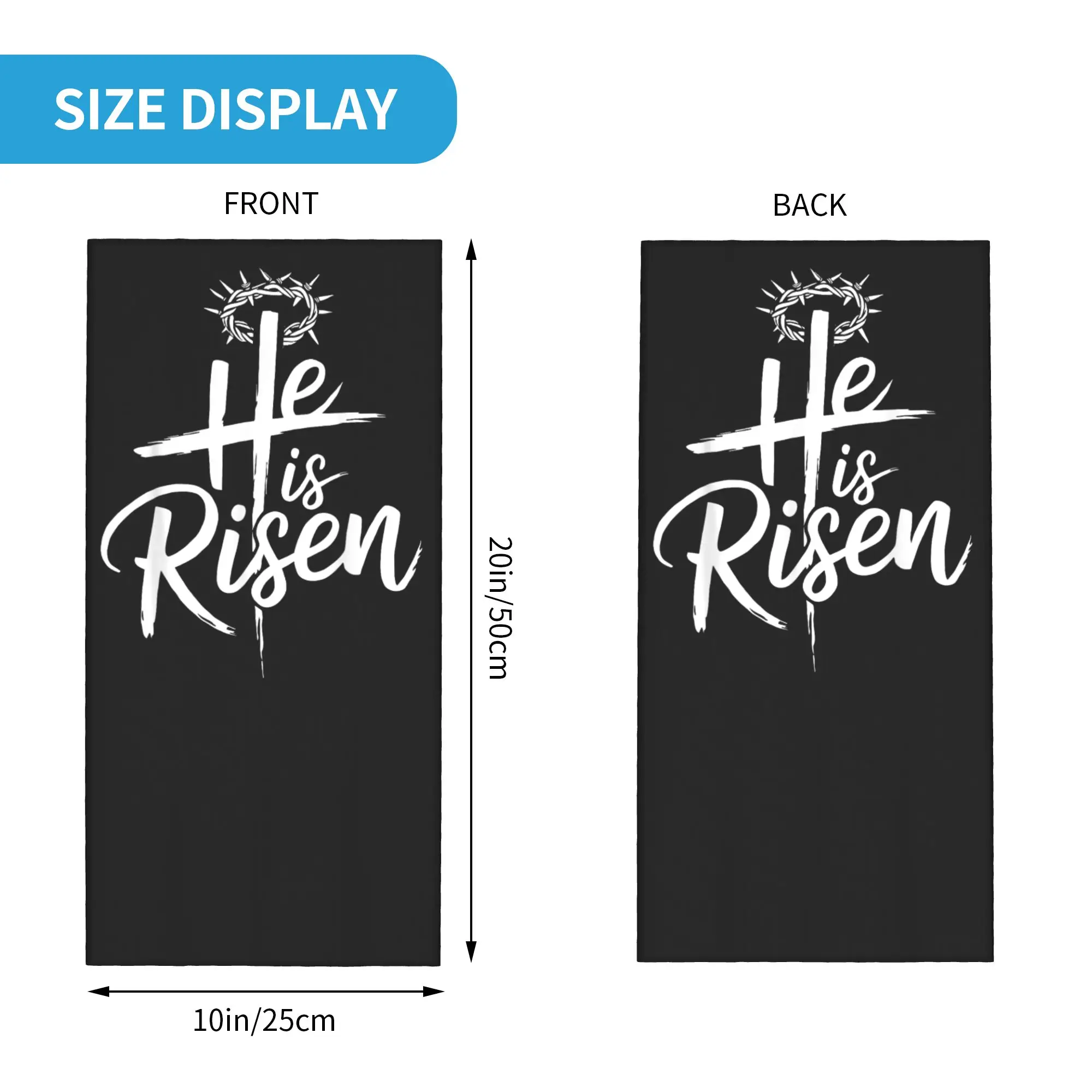 Jesus He is Risen Cross Religious Bandana Neck Gaiter Christian Easter Balaclavas Wrap Scarf Headwear Riding Men Women Adult