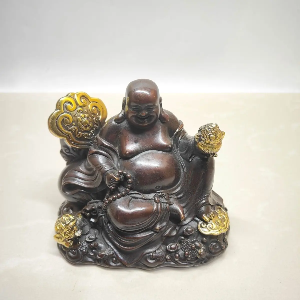 Ruyi golden toad treasure bowl maitreya buddha Statue Sculpture Figurines Home Garden Decoration Statues For House
