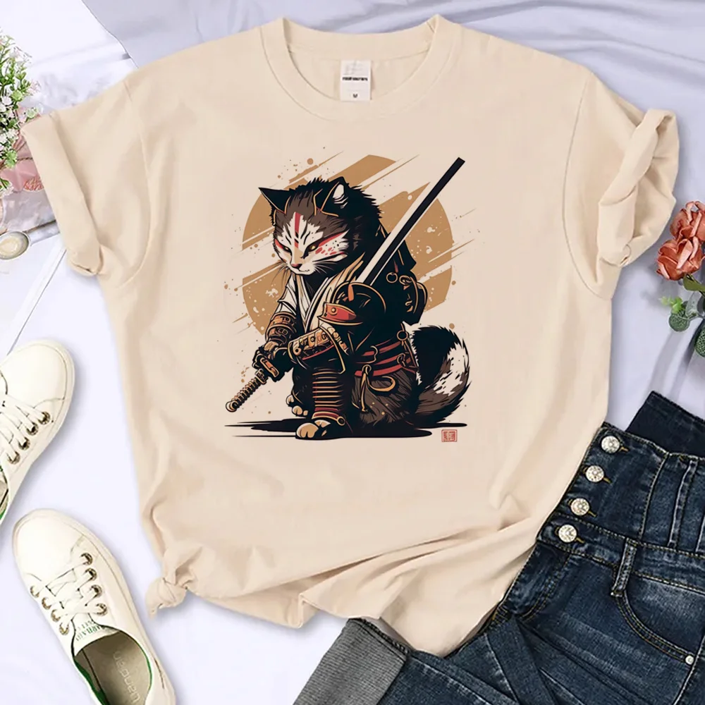 

Samurai tshirt women graphic streetwear comic Tee girl Japanese clothes