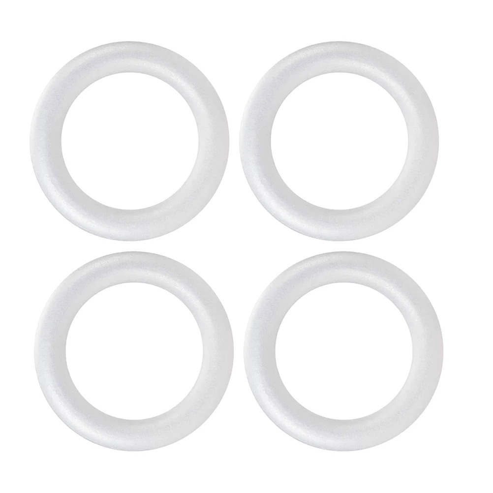 

4pcs Foam Wreath Base for Crafts Circle Rings Garland DIY Wreath Frame Lightweight Durable Solid Design Party Decoration Foam