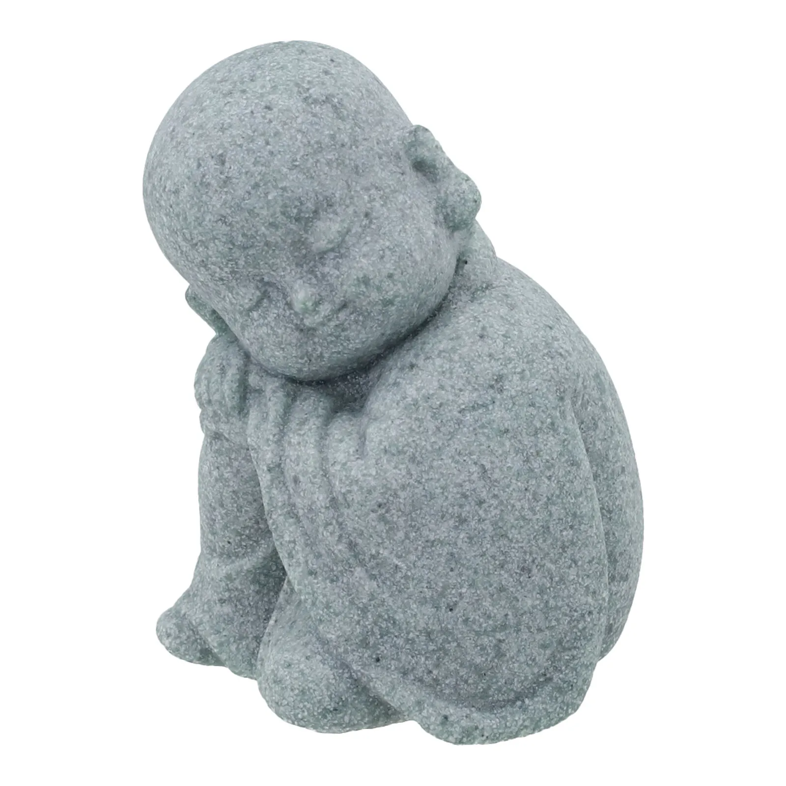 Sturdy Sandstone Resin Buddha Monk Statue for Indoor Outdoor Use Including Aquarium Garden Desk Shelf and Patio Table Decor