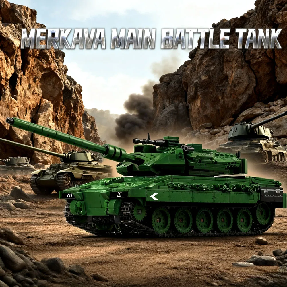 Ideal Technic MOC Military Merkava Main Battle Tank Building Blocks Set for wars battle Bricks Toy Ideal For , Bricks Gift
