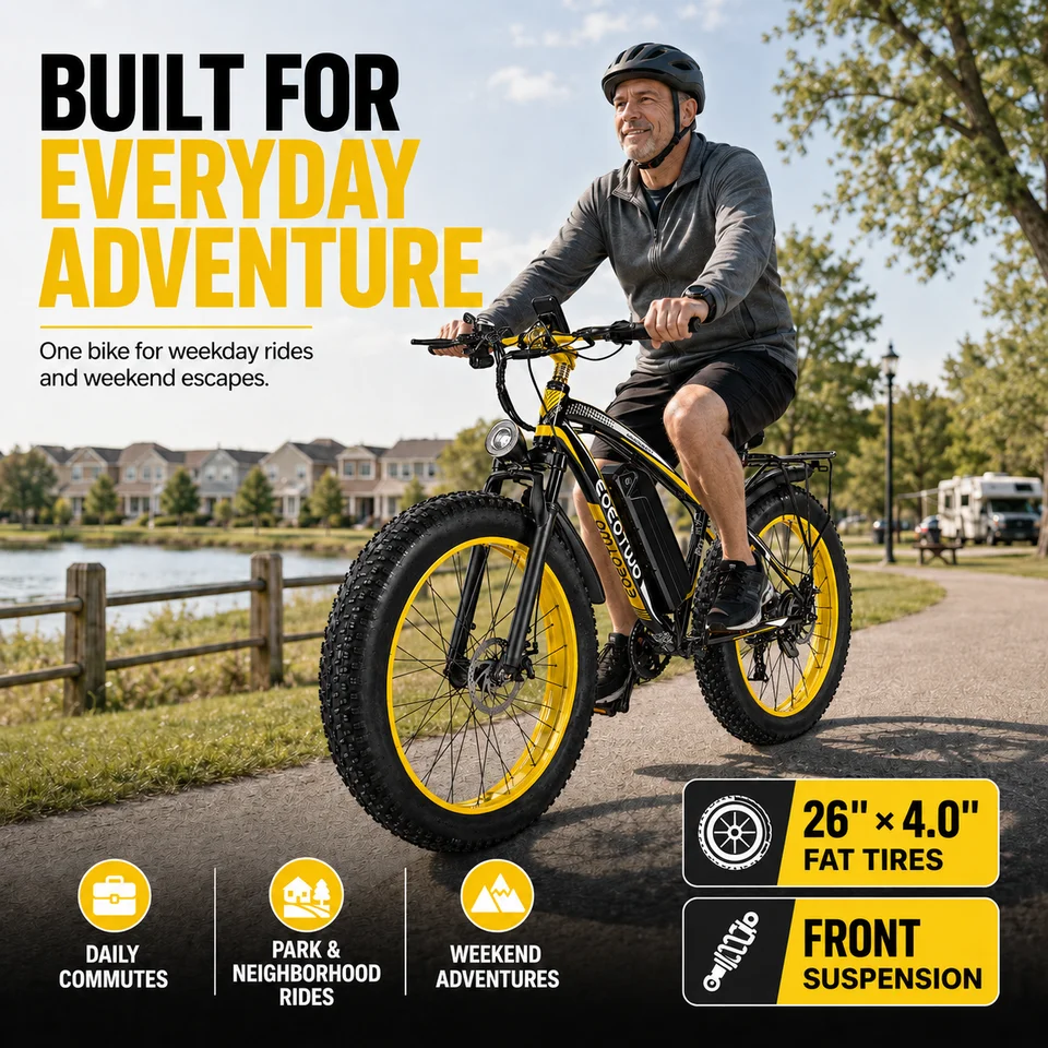 Electric Bike for Adults 750W Motor 28MPH Fast Speed 48V 15Ah Battery 26" Fat Tire Mountain Ebike 400lbs Max Load Aluminum image 10