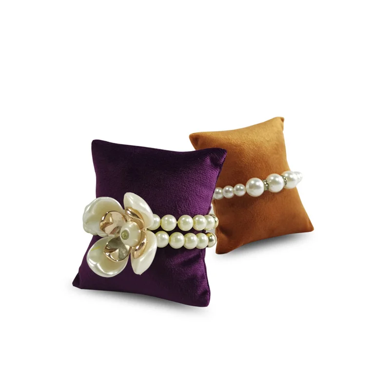 Multi-Color Velvet Jewelry Display Pillow - Watch Bracelet Bangle Anklet Organizer Hand-held Fashion Accessory Holder