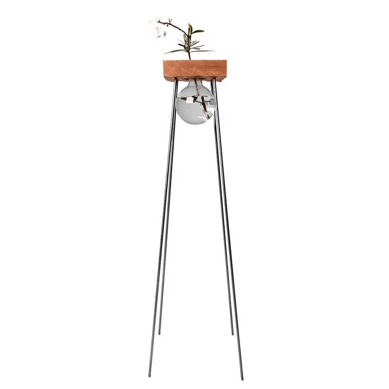Red Oak Floor-to-ceiling Flower Stand Creative Simple Glass Flower Stand Irregular Art Flower Bowl