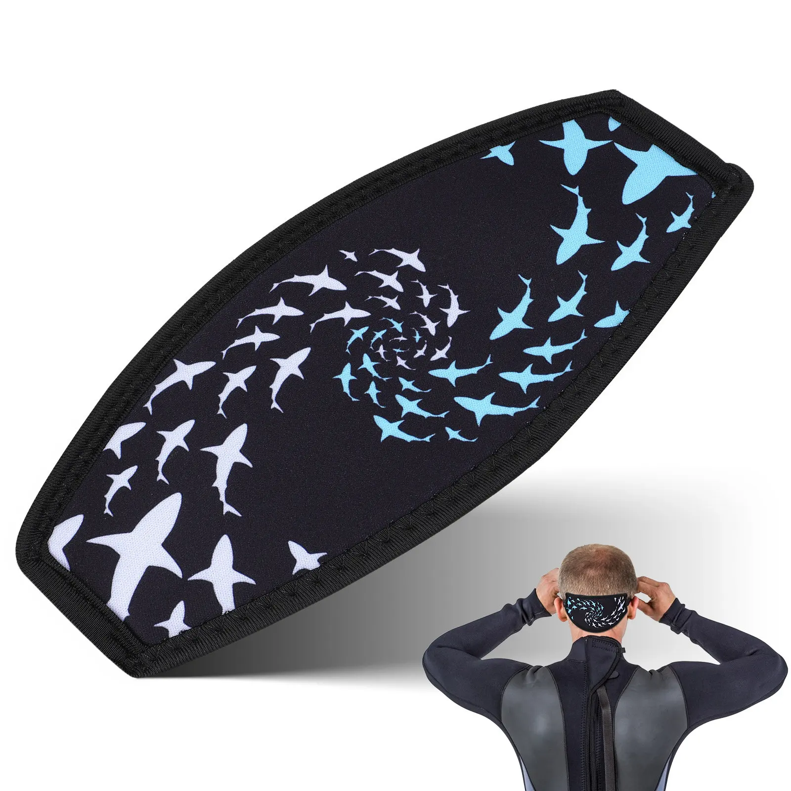 Dual Layer Snorkel Mask Strap Cover for Hair Protection Anti Tangle Comfortable Adjustable Fit Anti Fog Underwater Vision Clear
