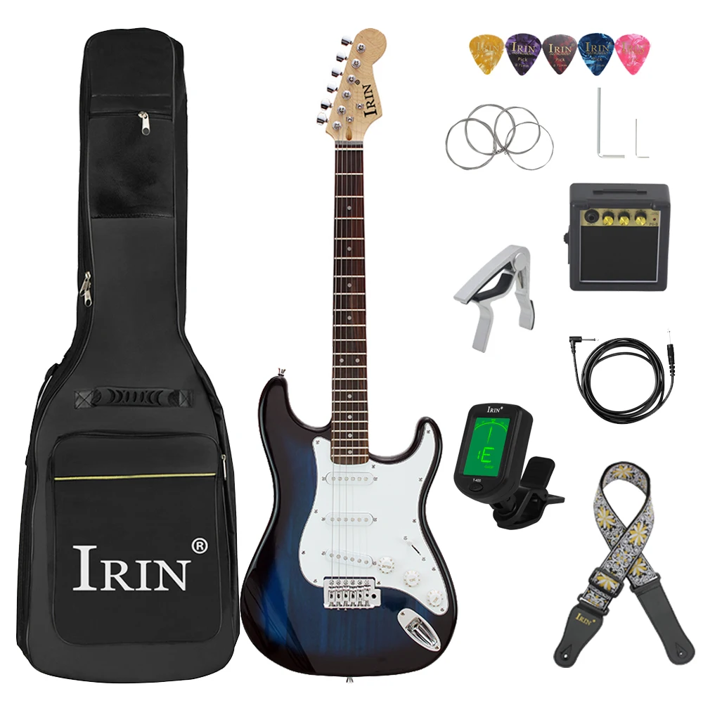 

IRIN ST 21 Frets 6 String Electric Guitar 39 Inch Basswood Body Guitar Guitarra With Amp Necessary Guitar Parts & Accessories