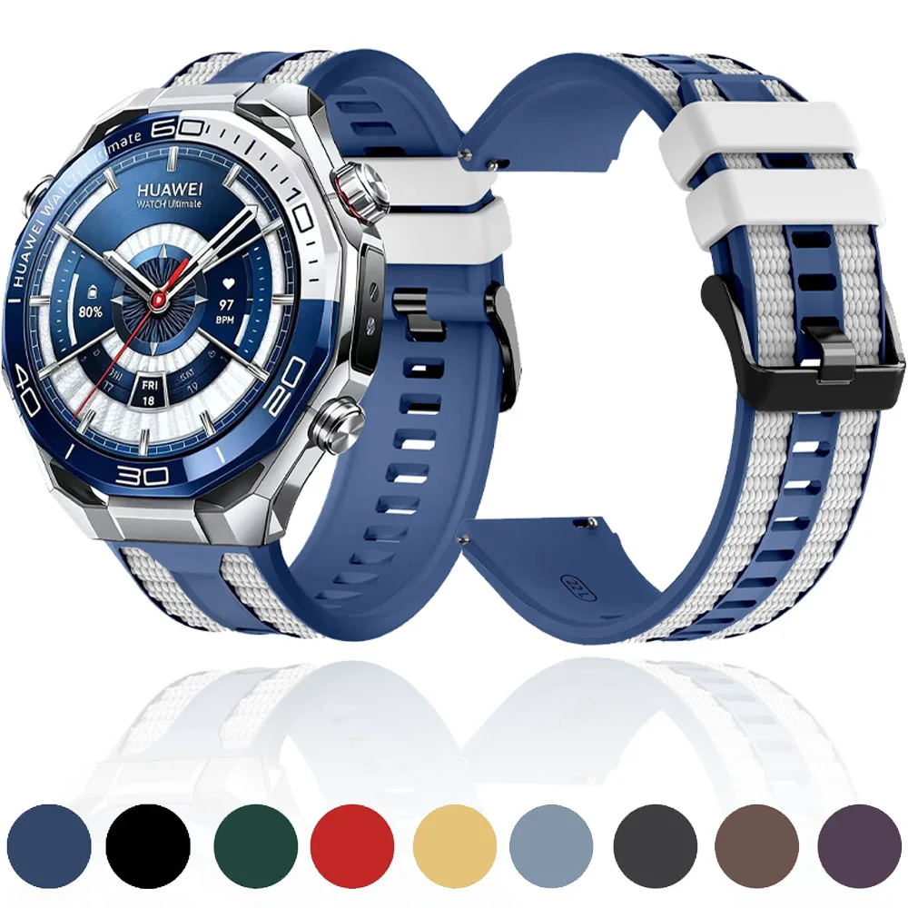 22mm Offizielles Silikonarmband für Huawei Watch Ultimate 2 Sportarmband für Huawei Watch GT Runner 2/GT6 Pro/GT 6 5 4 46mm Band