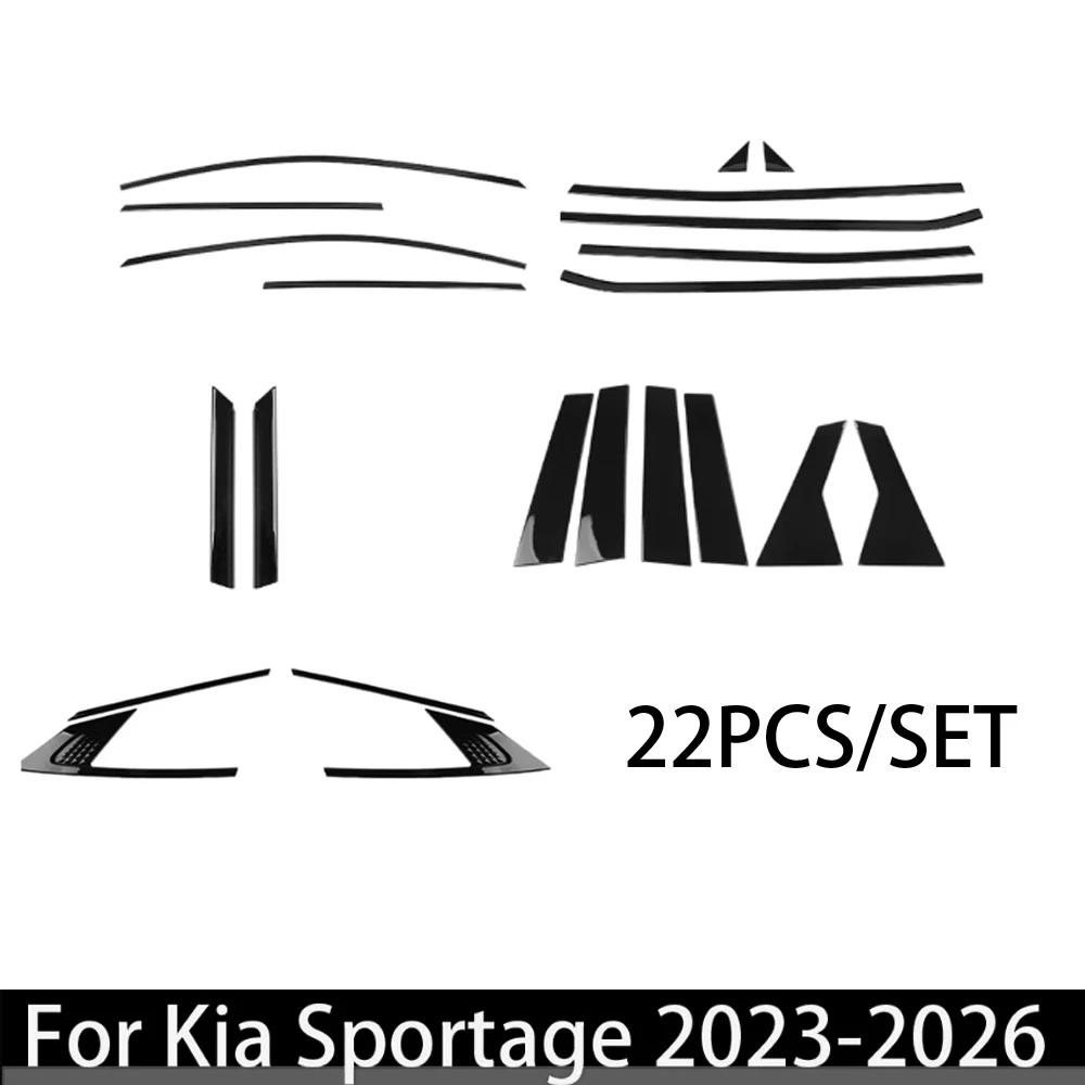

Накладка на оконную полоску автомобиля, молдинг кузова автомобиля ABCD, комплект накладки на стойку для Kia Sportage NQ5 2023-2026, внешние аксессуары