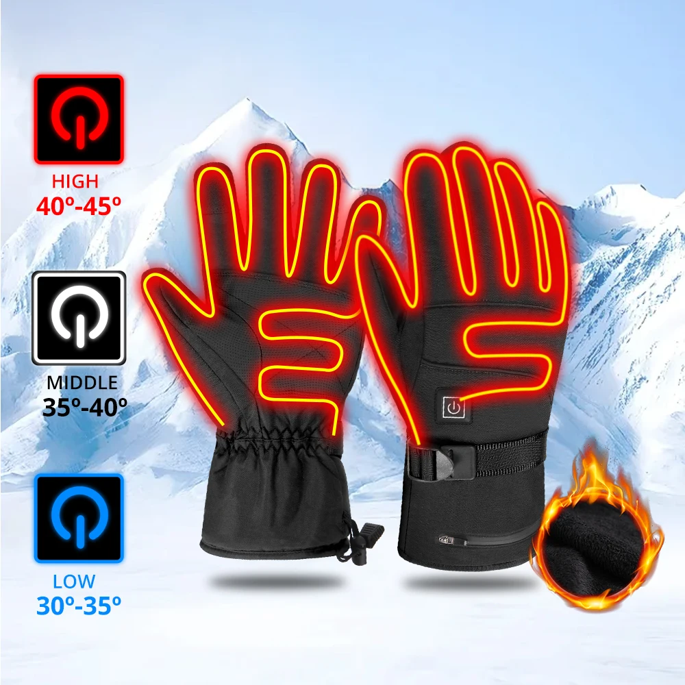 

Motorcycle Heating Gloves Battery Powered Winter Waterproof Riding Self Heating Gloves Waterproof Skiing Heating Gloves